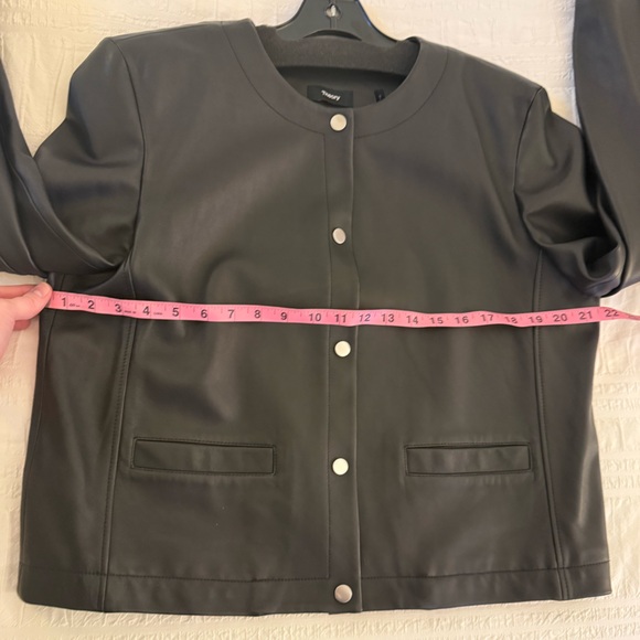 Theory Black Leather Jacket for Women - Picture 6 of 7